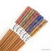 ADIDO EVA Natural Bamboo Chopsticks Set Reusable 10 pairs 8.8 inches Chopsticks Gift Set for Sale Vintage Design Flower and Leaves - B07CHTYFWR